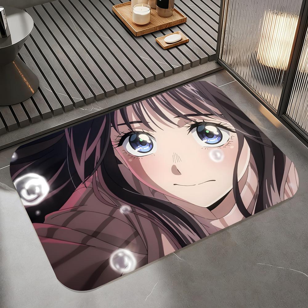 Sweet S-Horimiya Floor Mat Diatomite Bath Mat, Quick Dry Absorbent Non-Slip Door Mat