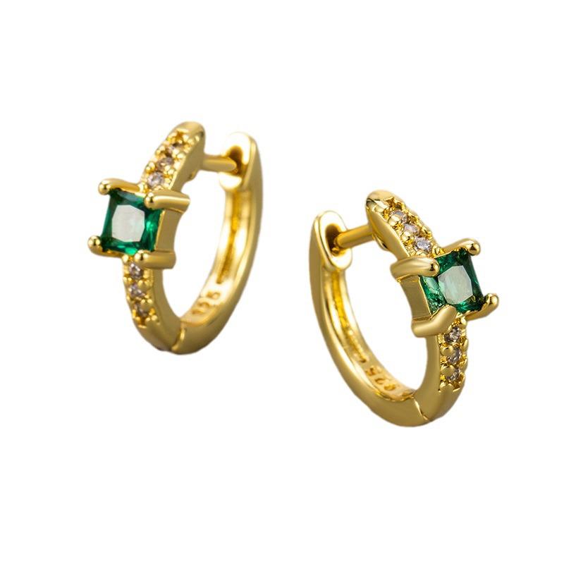 Retro Colored Diamond Ear Cuffs: Women's Luxury Micro-Paved Zircon Design