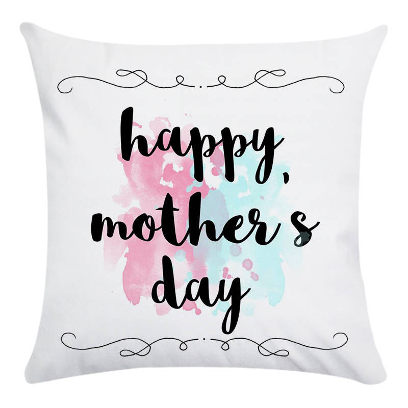 Creative Mother'S Day Letter Patterns Digital Printing Short Plush Pillow Covers For Car Sofa Office Cushion Cover Home Goods