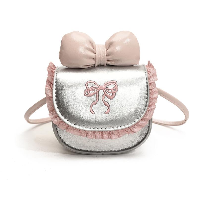 Single shoulder premium sense niche sweet bow lace saddle bag simple commuter messenger bag