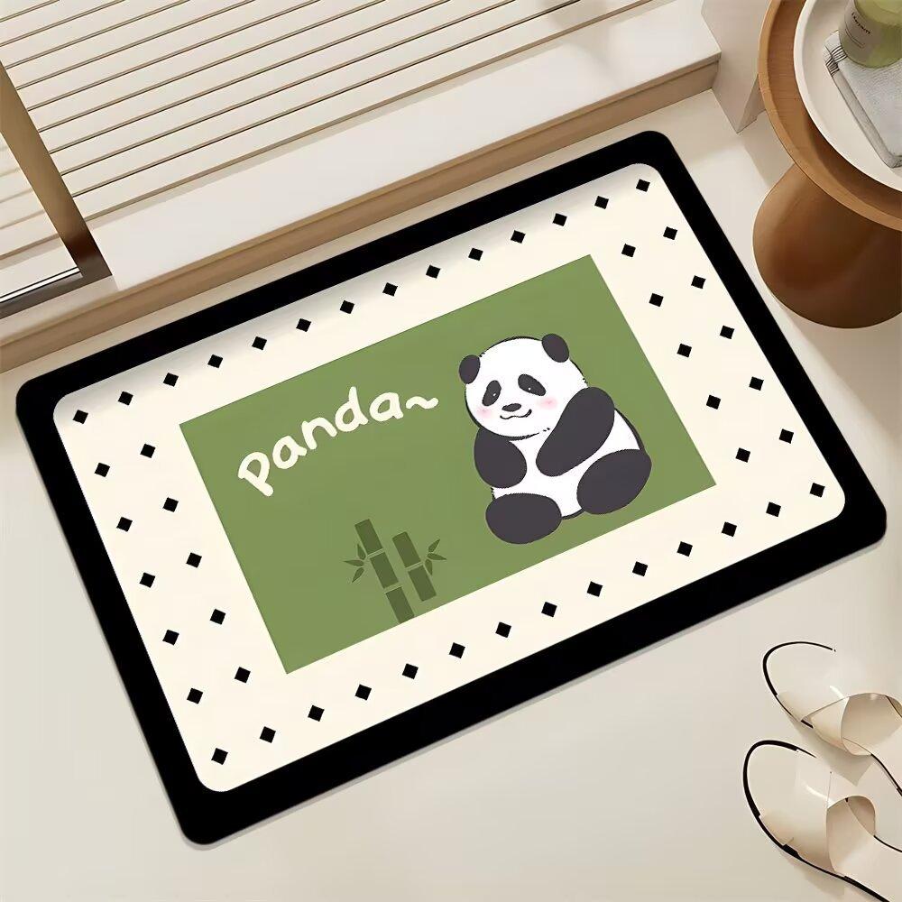 Cartoon Cute Giant Panda Floor Mat Bathroom Shower Room Anti-slip Foot Mat Bathroom Absorbent Quick-drying Floor Mat