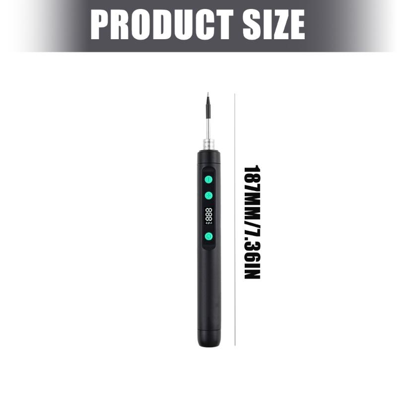 Rechargeable Cordless Soldering Iron With Accuracy Temperature Adjustment Quick Heat Up Interchangeable Tip Safe Overheat Protections Portable For DIY