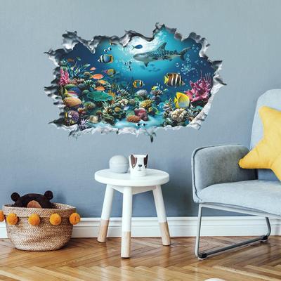 Underwater Shark Wall Stickers for Bedroom, Living Room, or Porch Home Decor