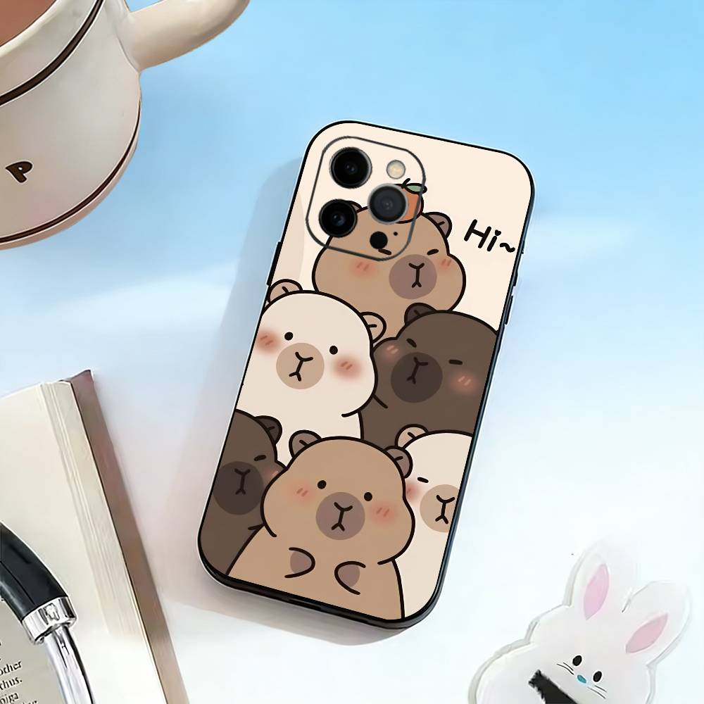 Cute K-Kawaii Capybara   Phone Case Silicone Soft For IPhone 17 16 15 14 13 12 11 X XR Plus Pro Max Plus