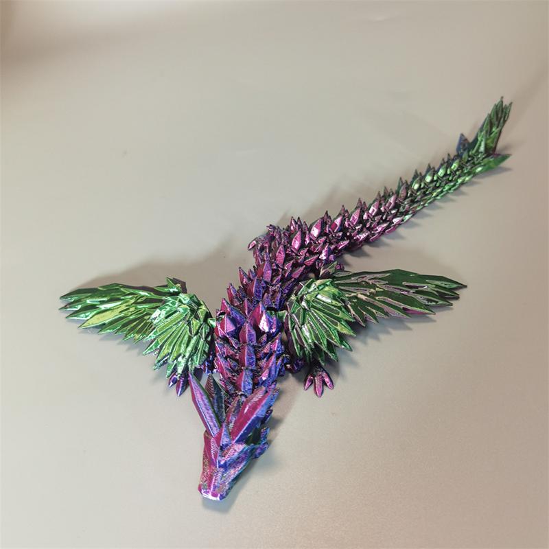 Creativity Fun Joint Movable Wing Dragons 3D Printed Dragon Flying Dragon Model Landscape Decoration Ornaments Kids Toys Gifts