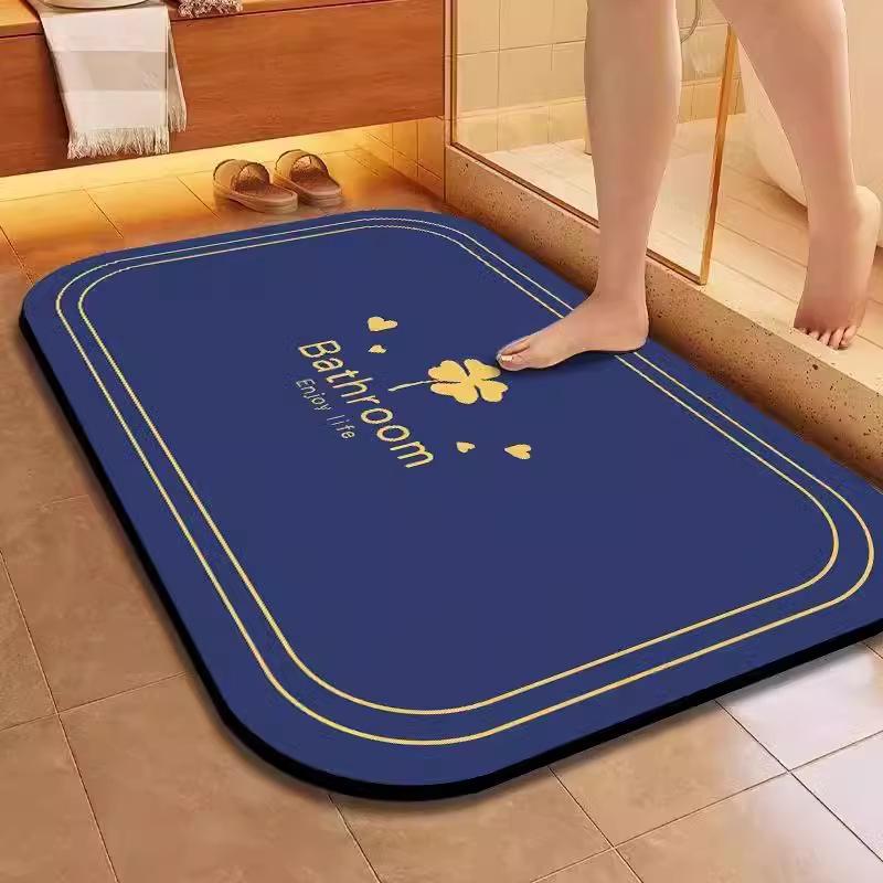 Simple Soft Diatom Mud Mat Bathroom Strong Absorbent Household Bathroom Door Mat Quick Drying Can Be Cut Foot Mat