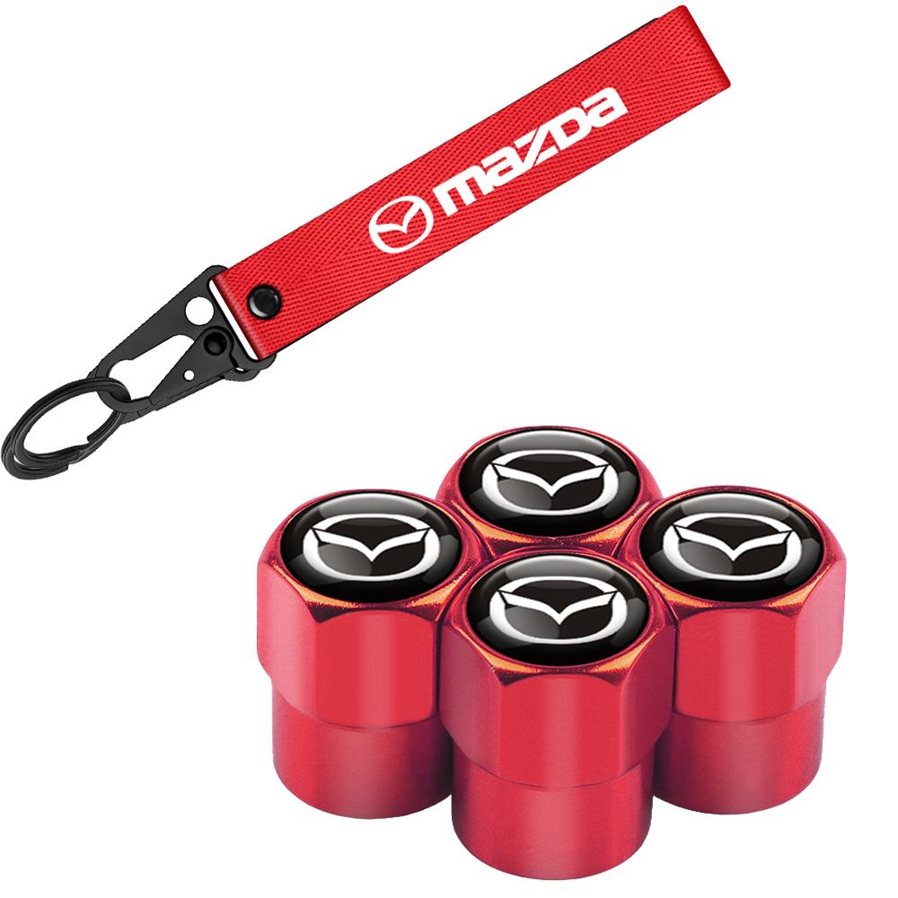 Metalowy Brelok do Kluczy Samochodowych Pierścień Brelok Pokrowiec na Zawór Koła Samochodu dla Mazda 3 Axela CX5 CX3 CX4 CX30 CX9 Atenza Demio RX7 RX-7