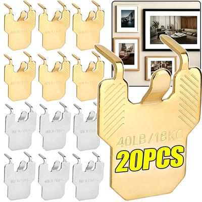 Drywall Picture Hanging Hook Metal Claw Heavy Duty Wall Fixing Hook for Art Mirrors Poster Home DIY Decorative Key Storage Hooks