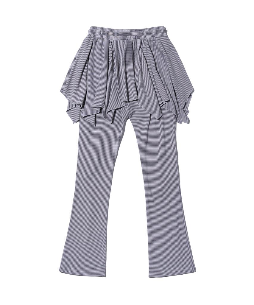 YOUHEE Flare Layered Skirt Pants Gray