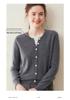 100% Pure Cashmere Women's Two-Piece Look Cardigan - Autumn/Winter 2026 Collection