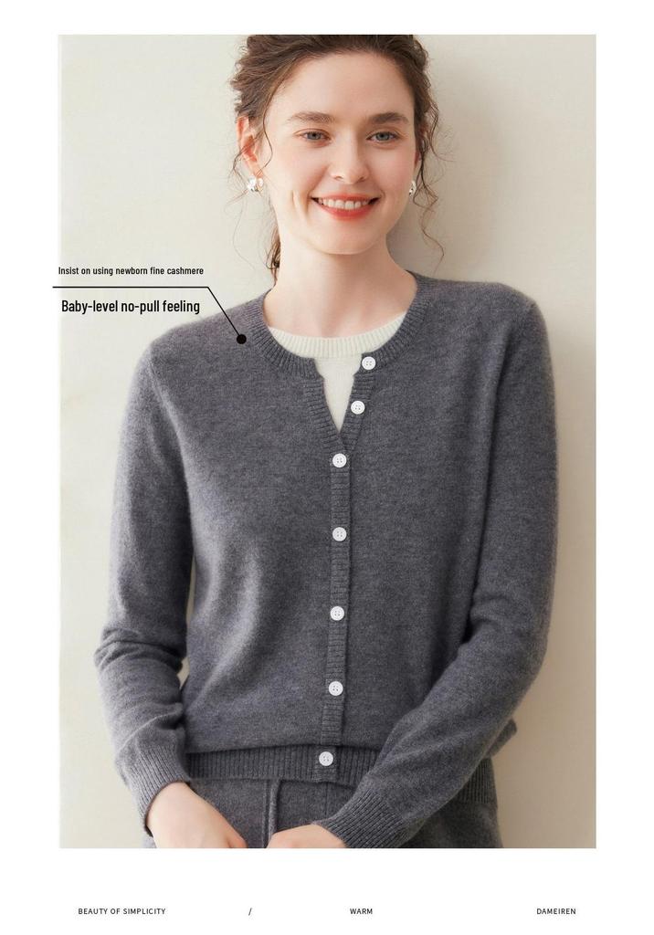 100% Pure Cashmere Women's Two-Piece Look Cardigan - Autumn/Winter 2026 Collection