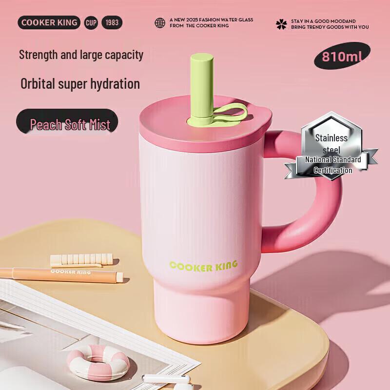 COOKER KING Qinguo 810ml Insulated Straw Mug