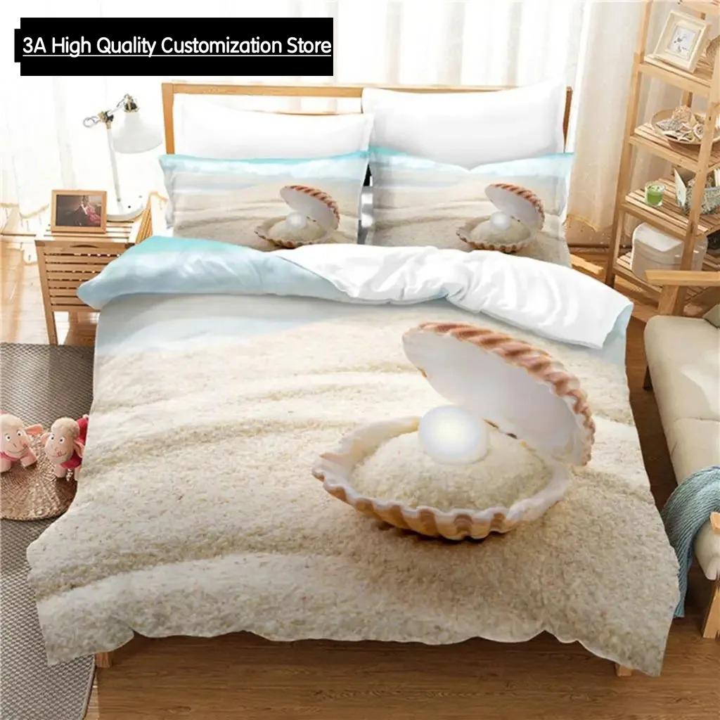 Sandy Beach Bettwäsche-Set Bettbezug-Set 3D-Bettwäsche Digitaldruck Bettwäsche Queen-Size-Bettwäscheset Modisches Design