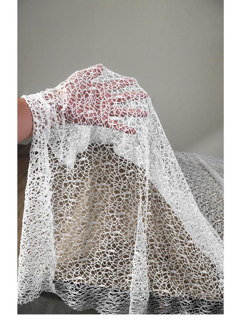 Irregular Large Mesh Crochet Texture Decorative Fabric