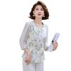 Elegant Summer Short-Sleeved Top for Middle-Aged Women