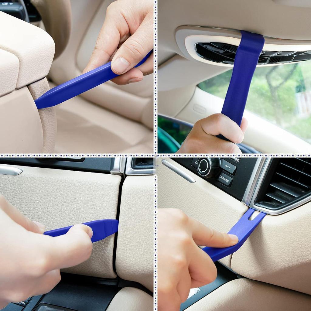 12-Piece Car Audio Interior Removal & Modification Tool Set - Blue Pry Bars & 6" Screwdriver Combo