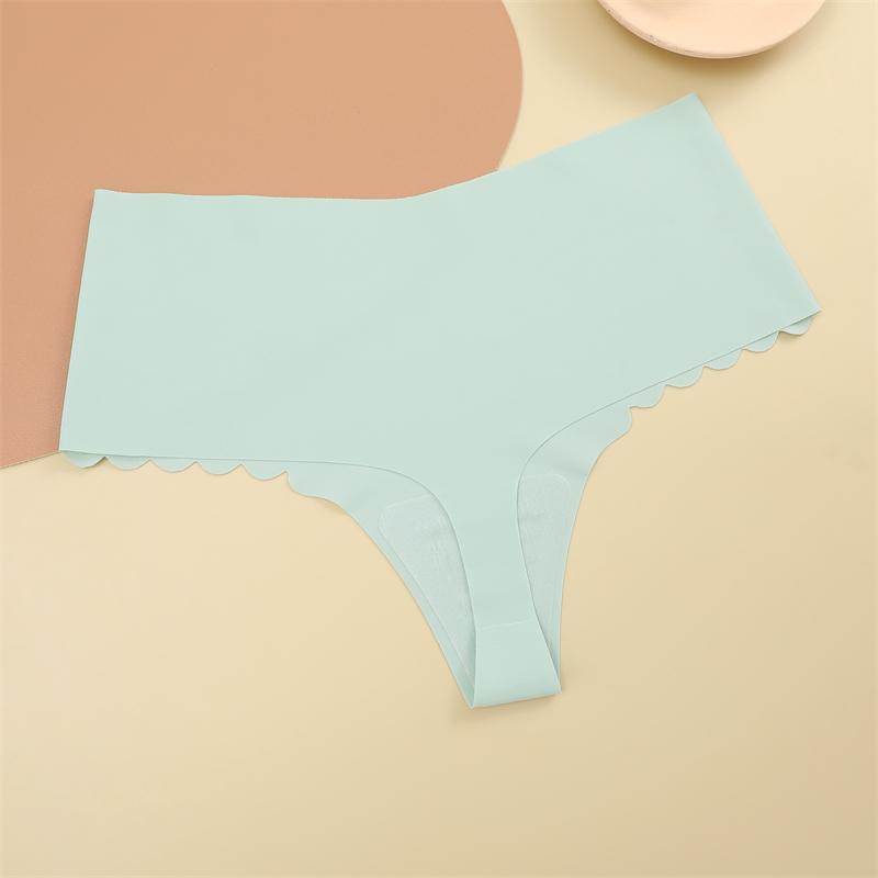 

Бесшовные оборки женские трусики сексуальные стринги Ice Silk с высокой талией женские удобные эластичные стринги нижнее белье S-XXL XXL&1pc зелёный