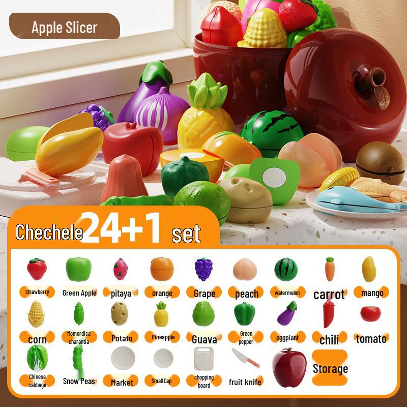

Kids Role-Playing Kitchen Set: Fruit, Apple, and BBQ Toy for Girls