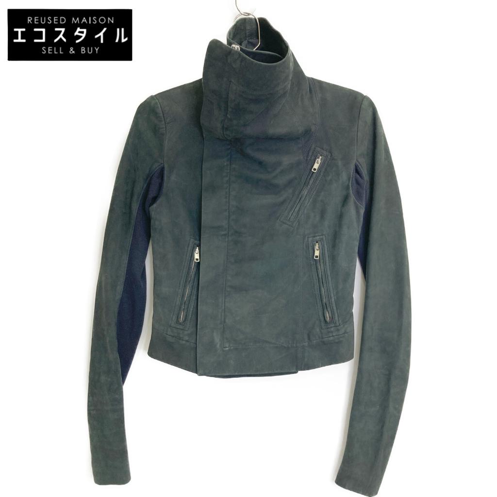 RICK OWENS Black Leather Rider's Jacket Jacket 38 blackUsed