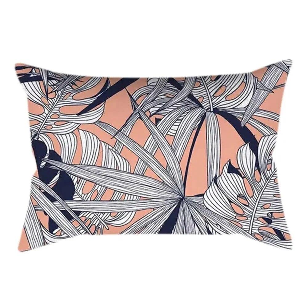 Rectangle Cushion Cover Plant Art Polyester Home Decor Elegant Pillow  For Living Room Sofa 30x50cm