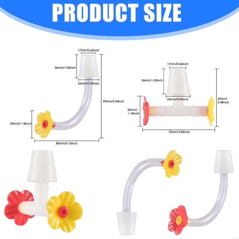 6pcs Hummingbird Feeders Tube LeakProof Replacement Part Flower Tips For Garden HX6C