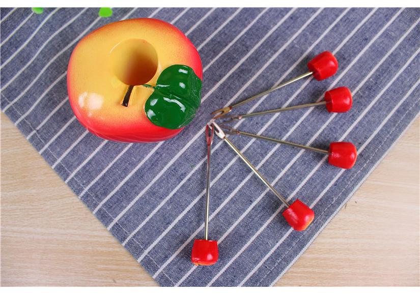 Creative Heart-Shaped Fruit Skewer Set - Stainless Steel Forks for Restaurants & Gifts