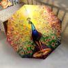 1 PC Automatic Folding Umbrella - Peacock Pattern, Portable & Foldable Design with 8 Ribs, Christmas Birthday Gifts