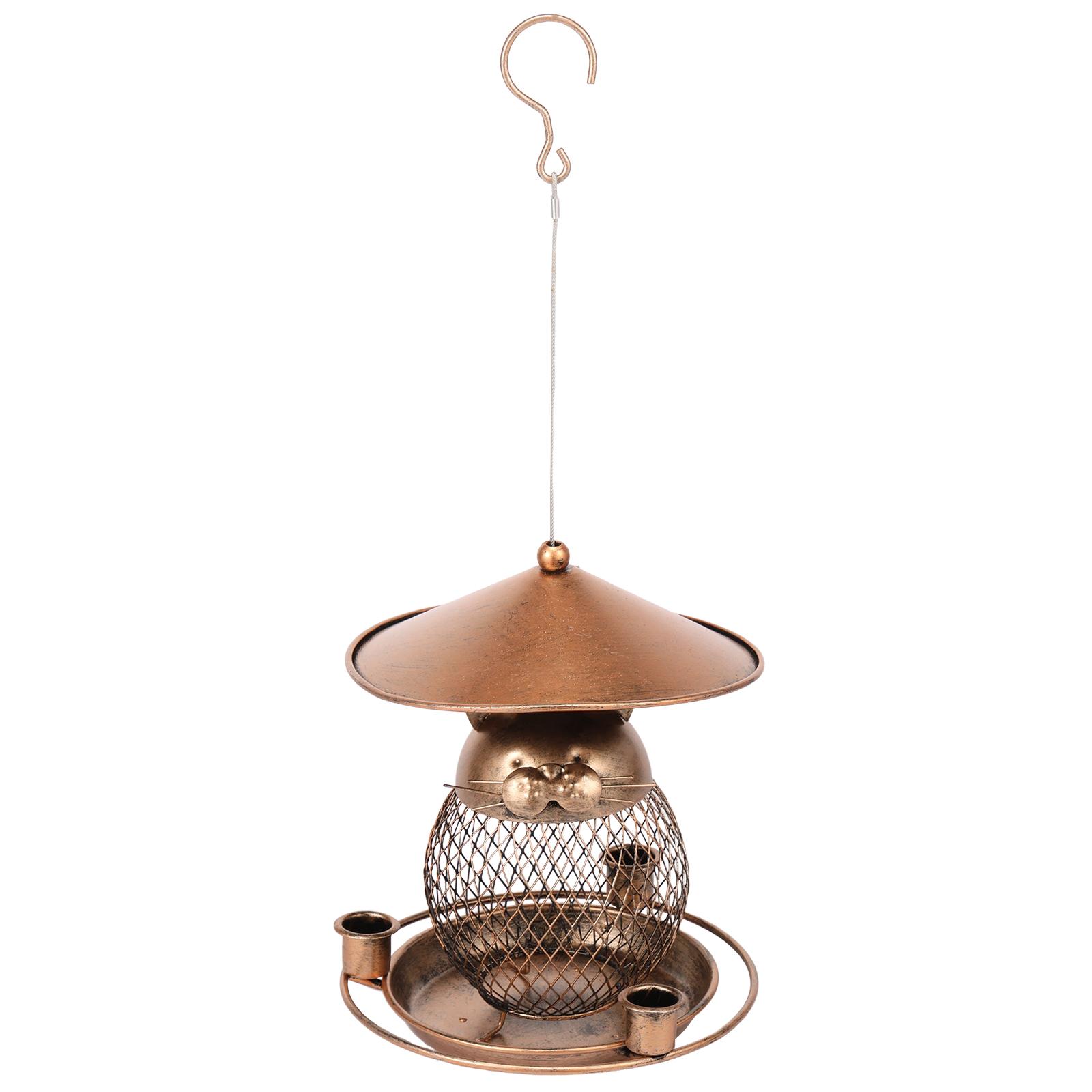 

Metal Bird Feeder with 3 Cup Large Capacity Squirrel Proof Outdoor Hanging Iron Bird Feeder Window Yard Birdhouse Food Container