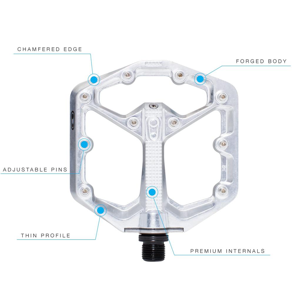 CRANK BROTHERS Crankbrothers Stamp 7 Small Mountain Bike Pedals Silver Edition MTB Enduro Trail BMX Optimized Concave Platform Flat Pair of Bicycle