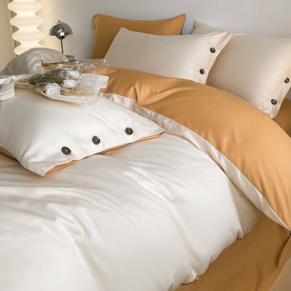 Luxury Egyptian Cotton Bedding Set Simple Nordic Duvet Cover Flat/Fitted Sheet With Pillowcase Bed Linen Queen Double King Size