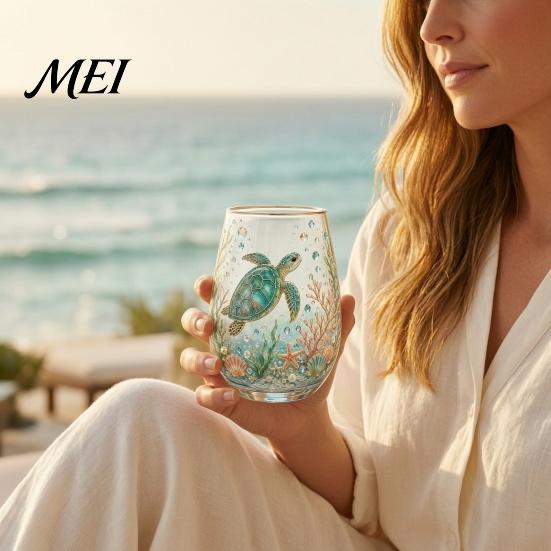 Glass Tea Cup Morning Cup, Hummingbird Flower Pattern Tumbler with Gold Rim, Nature Themed Glassware for Coffee Juice Wine Hot Cold Drinks Gift