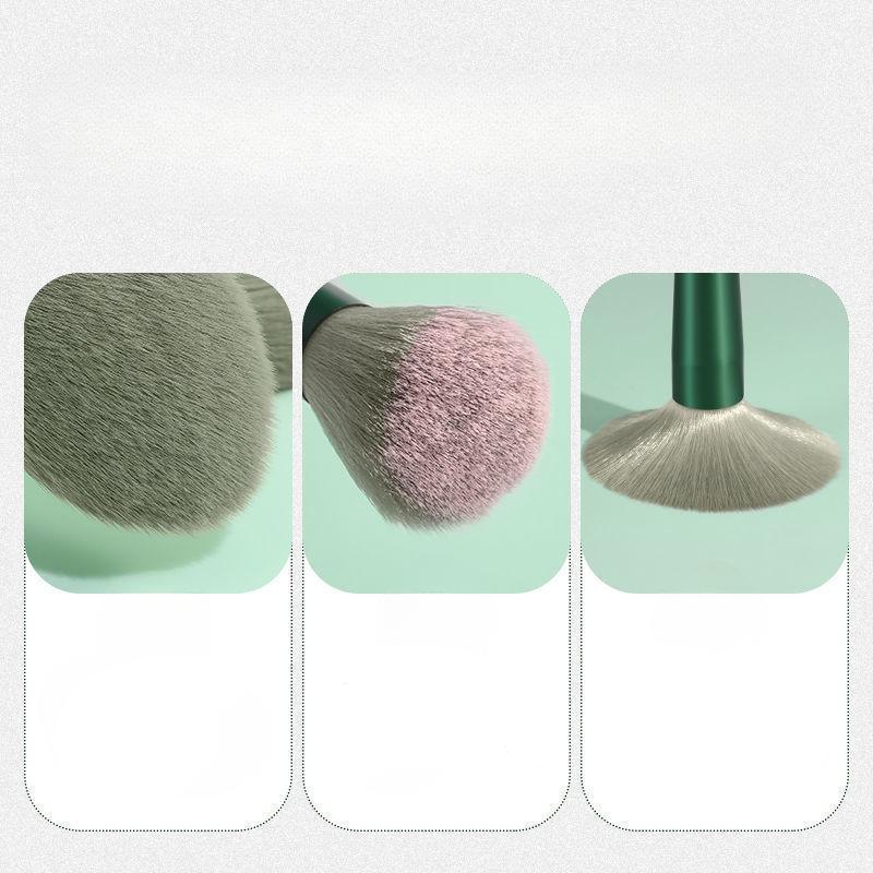 Conjunto de pincéis de maquiagem Sijiqing verde matcha, 13 peças, pincel para sombra, pincel para realce, ferramenta para maquiagem em pó