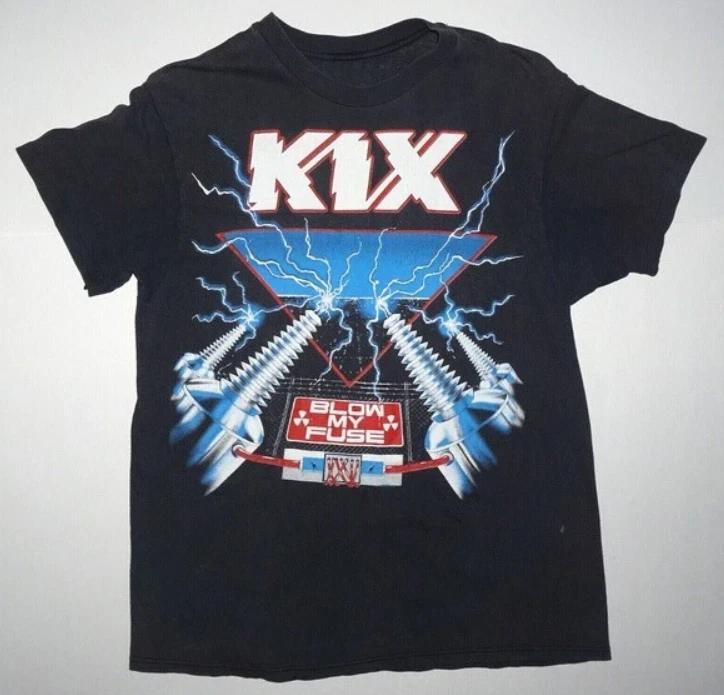 Vintage KIX Band Blow My Fuse Shirt Short Sleeve Black Unisex S-5XL XL