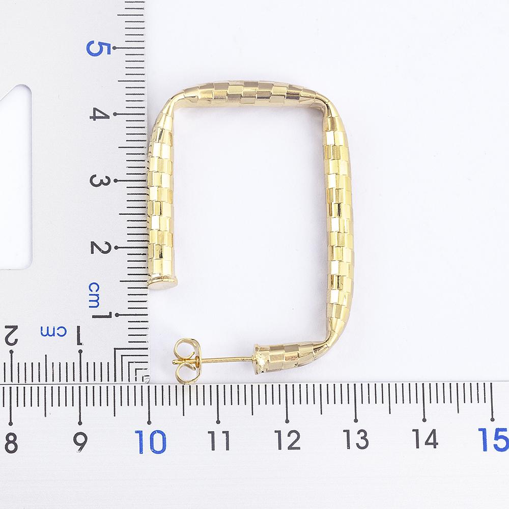 Nidin New Trendy 2 Colors Geometric Hollowed Square Shape Punk Style Earrings Zircon Women Simple Jewelry Party Gift Wholesale