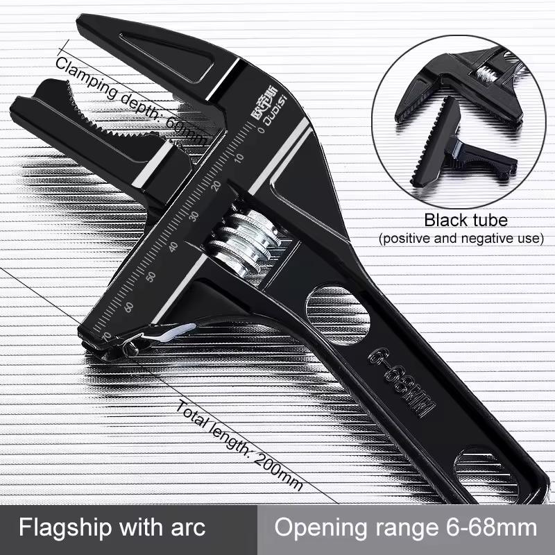 Universal Adjustable Wrench Large Opening Short Handle Multifunctional Bathroom Wrench Plumbing Pipeline Bathroom Tools