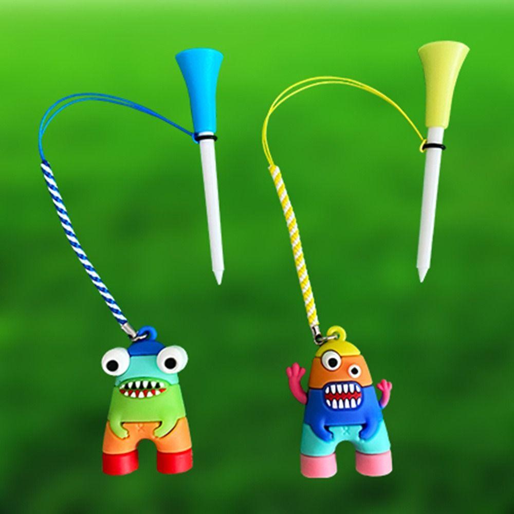 Cartoon Golf Ball Tees 8.3mm Golf Rubber Tees Golf Accessories   Insert Into Grass