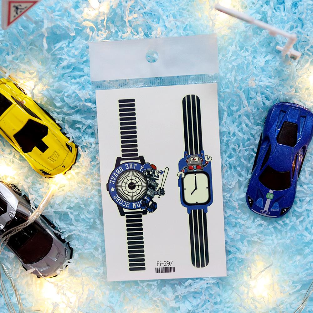 1 Sheets Waterproof But Easy Remove Water Transfer Sticker Kids Luminous Fake Tattoos Watch