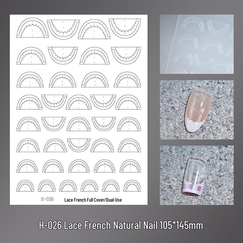 Autocollants de Positionnement Nail Art à Carreaux et Dentelle - Gabarits Français Multi-Largeurs pour Décoration d'Ongles DIY