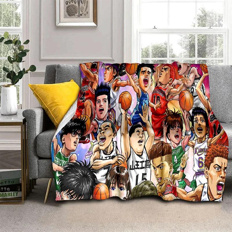 Basketball Anime Slam Dunk Cartoon Blanket,Soft Throw Blanket for Home Bedroom Bed Sofa Picnic Travel Office Cover Blanket Kids