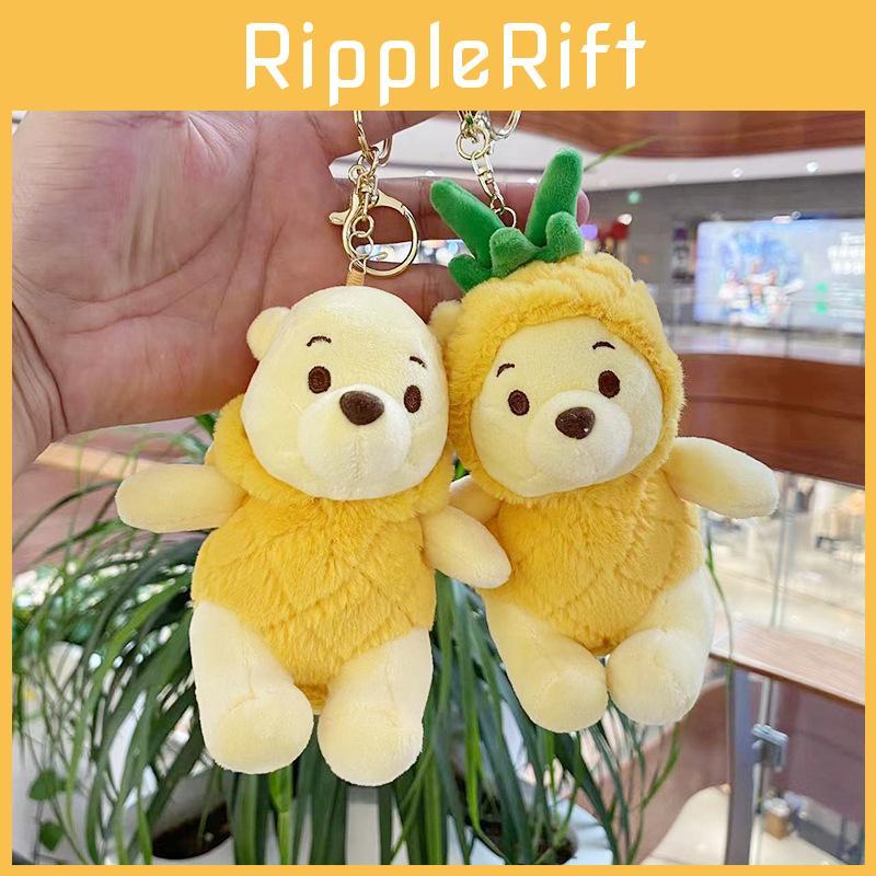 Cute Pineapple Puff Bear Plush Toy Keychain Soft Furry Companion For All Ages