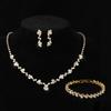 Bridal Jewelry Set With Alloy Water Drill Crystal Pendant For Wedding Bride Gift