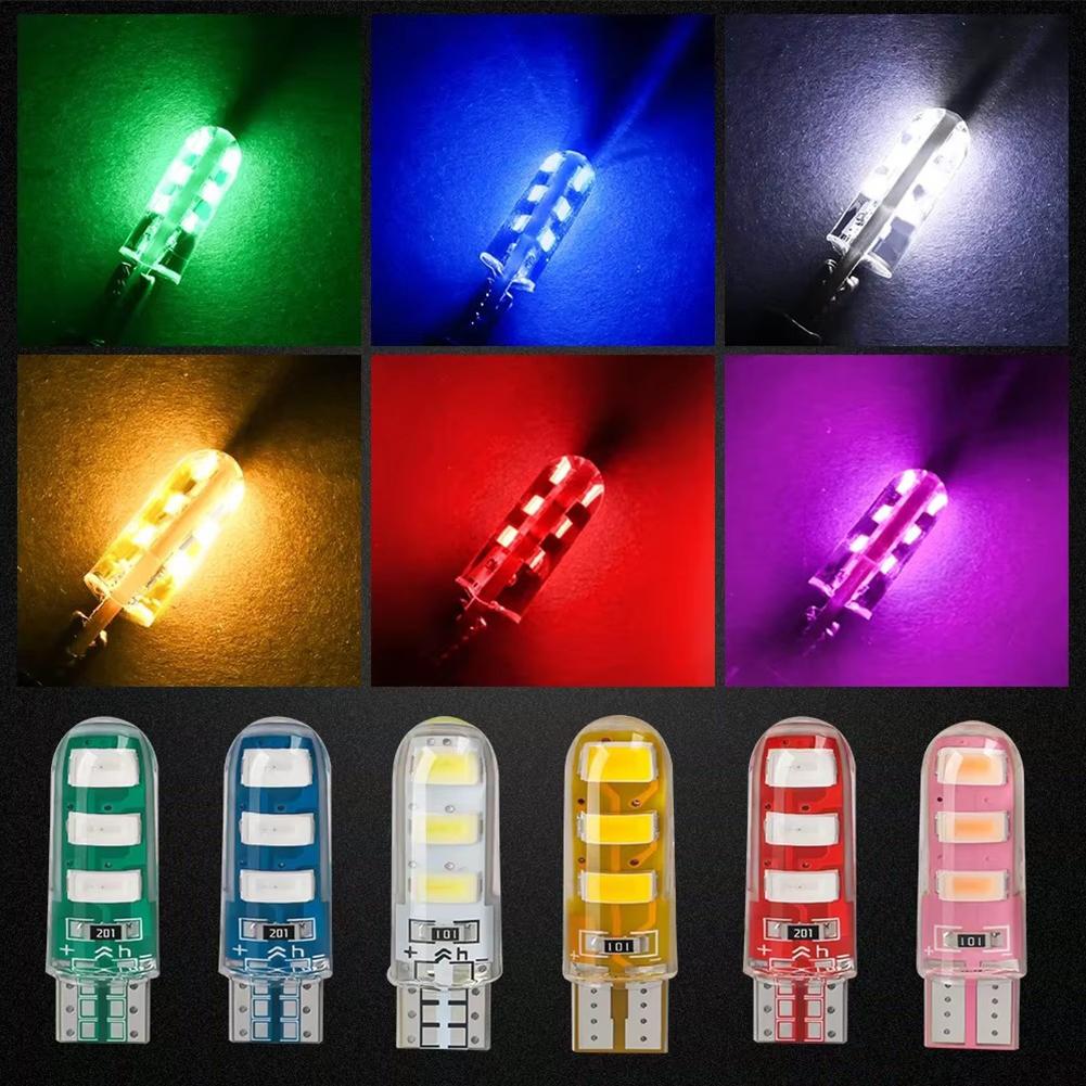 High-Performance T10 LED Dome Light - 6 SMD 5630, W5W, 194 Base, 12V, with Silicone Case for Enhanced Safety