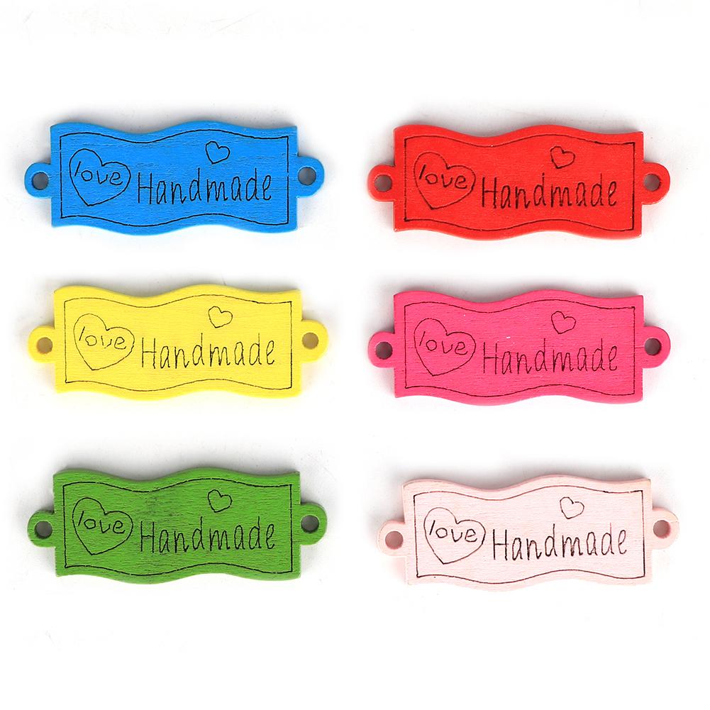 

100 Pcs Wooden Button Coloured Waved Shaped 2 Holes Button Sewing Accessory