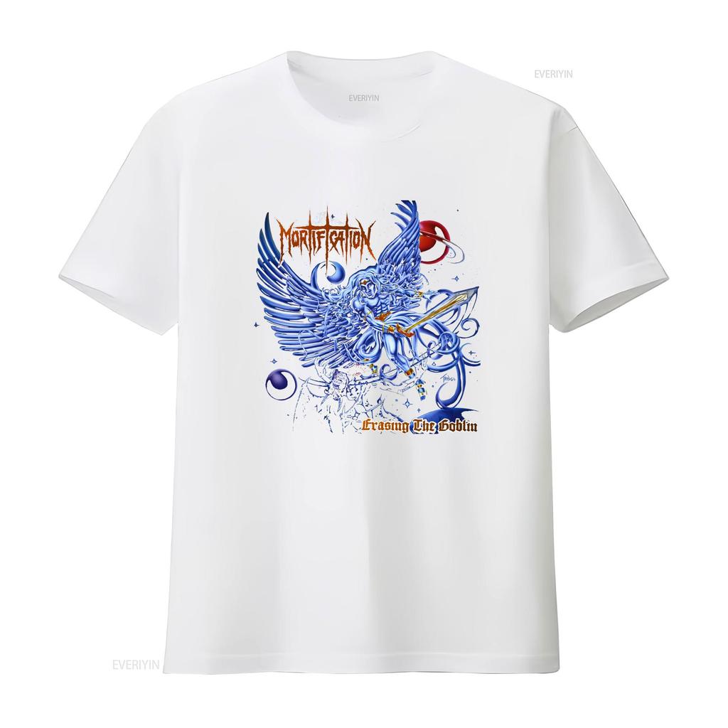 Mortification den Goblin Baumwolle Schwarz T-Shirt S 5XL PM1900 Langarm vintage Gewaschen Vielseitig Lässig Leicht