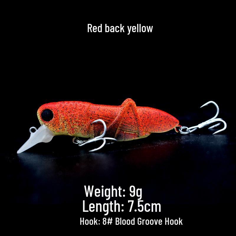 Grasshopper Surface Lure: 3g-9g Bionic Insect Bait for Carp, Silver Carp, Mandarin Fish, and Culter.