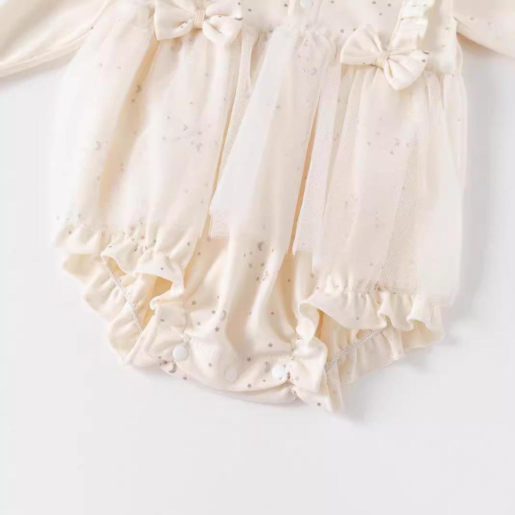 Newborn Girl Cotton Long Sleeve Romper - Autumn/Winter