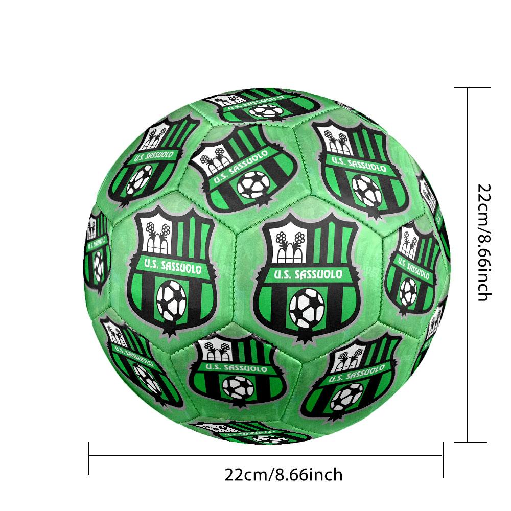 Sassuolo FC Size 5 Soccer Ball, Machine-Stitched PVC, Durable & High Bounce, All Ages Fit, Fan Merchandise, Matches & Outdoor Use.