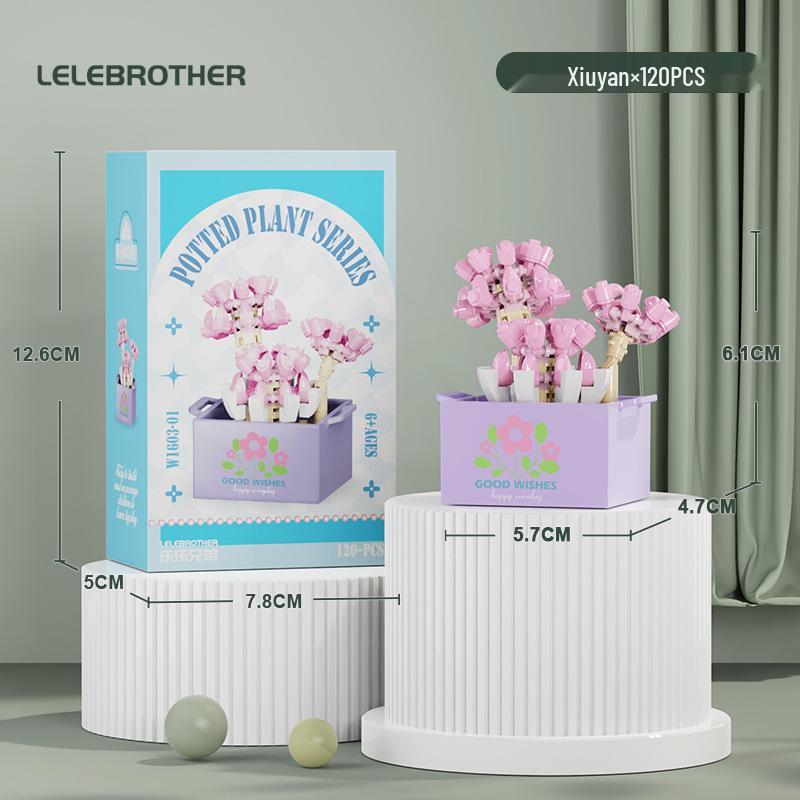 Preserved Flower Bonsai & Rose Succulent Building Blocks - Compatible with LEGO