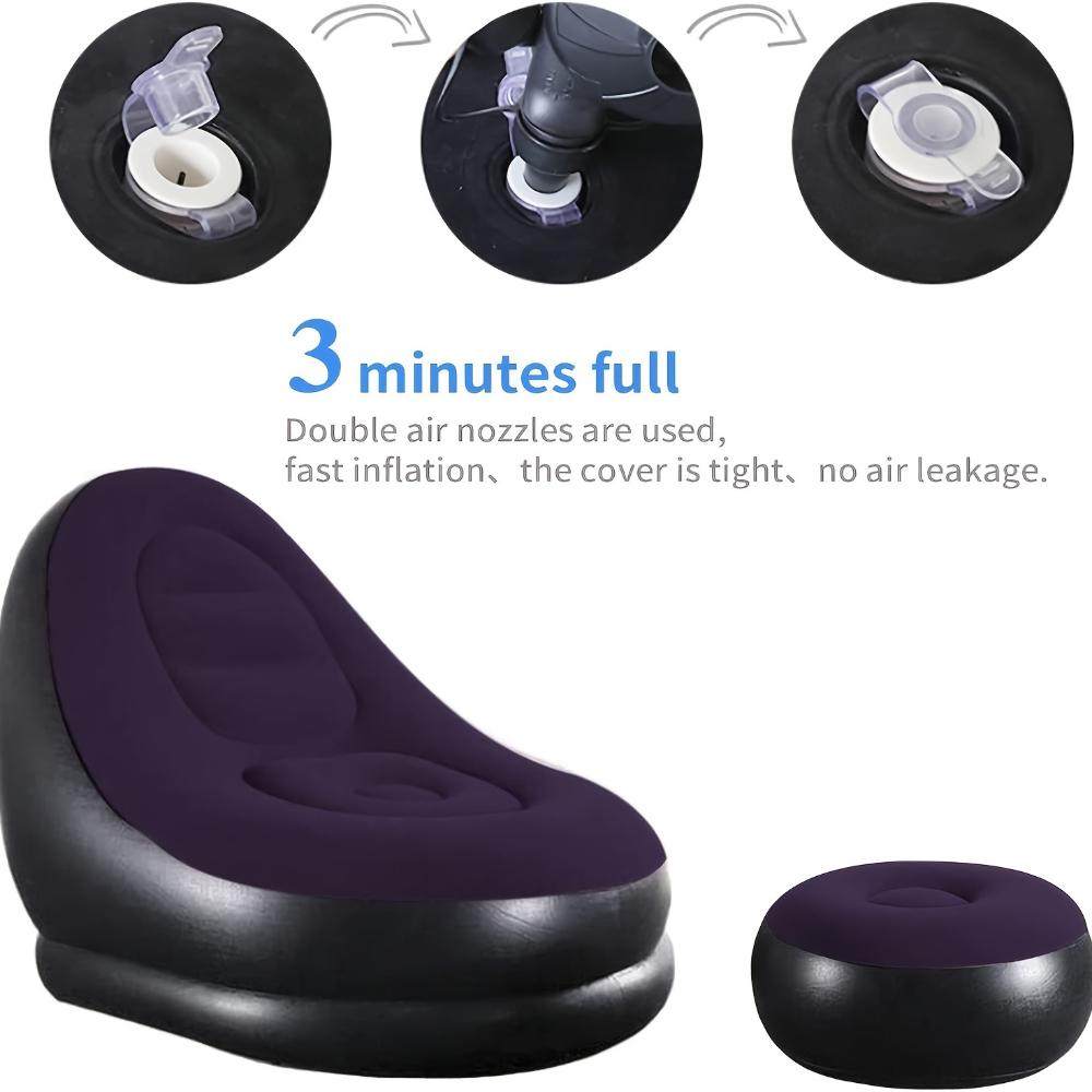 1 conjunto inflável portátil preguiçoso deslizamento-on sofá cor encaixotado moderno casual casa acampamento ao ar livre móvel reunindo sofá
