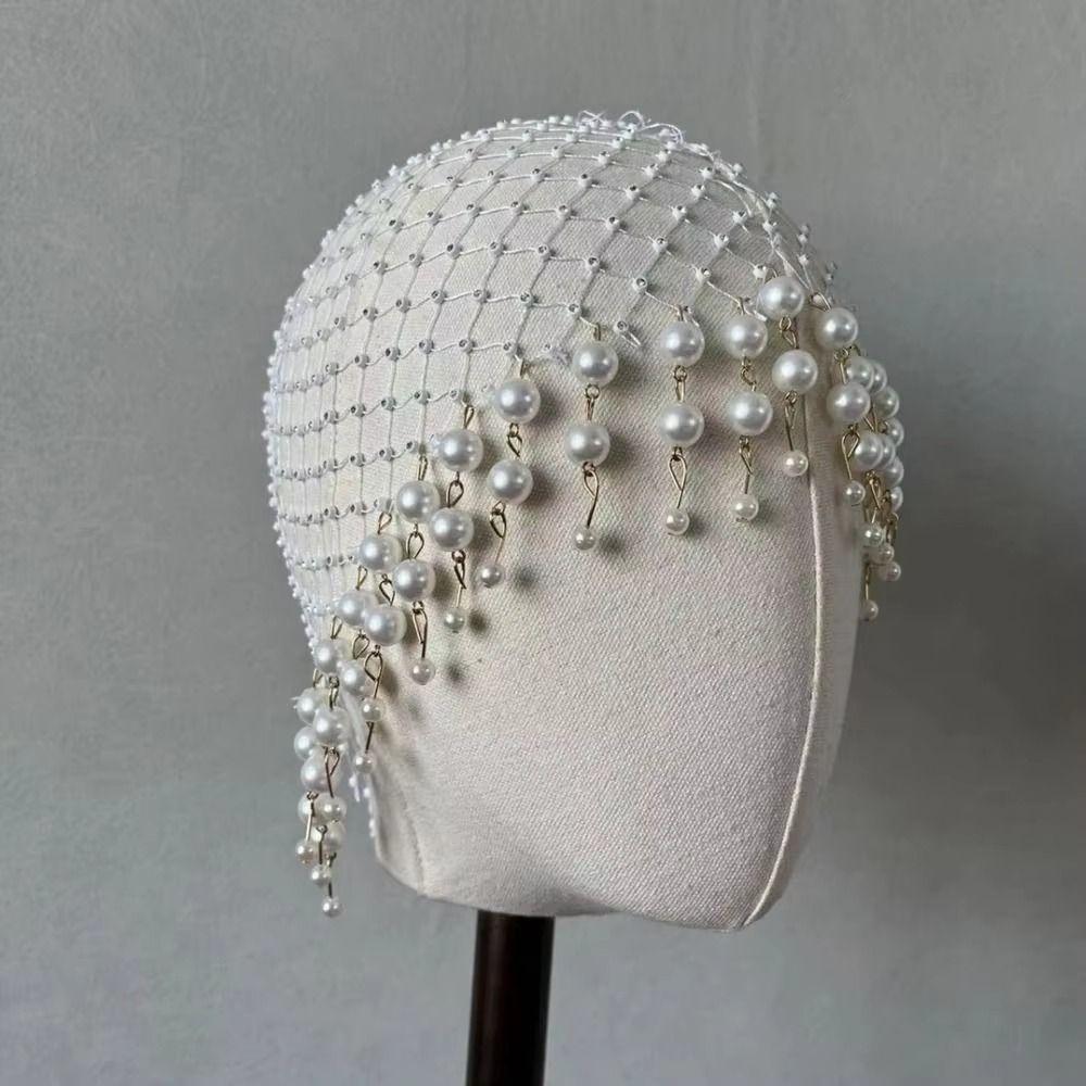 Hohles Perlenquasten-Haarhut Perlenquasten Luxus-Kopfbedeckungen Brautaccessoires